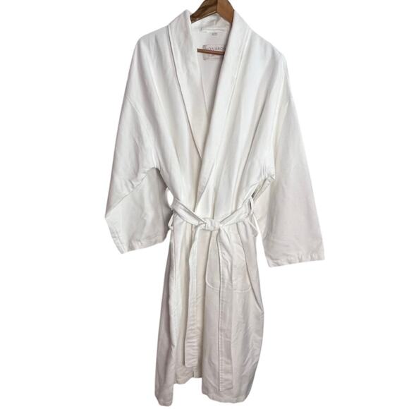 Monarch Cypress White Microfiber Bathrobe Mens XL Belted Spa Pool 3/4 Length - Picture 2 of 10